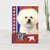 Carte 4 juillet Firecracker - Bichon Frise (Devant)