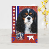 Carte 4 juillet Firecracker - Cavalier - Tri-color (Fleur jaune)