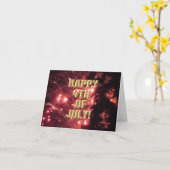 Carte 4 juillet Fireworks 3 (Fleur jaune)