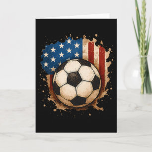 Carte 4 juillet Football Patriotique Usa Drapeau América