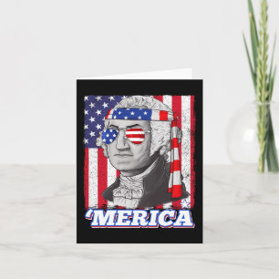 Carte 4 juillet George Washington Patriotique Merica Fla