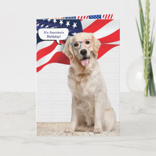 Carte 4 juillet Golden Retriever