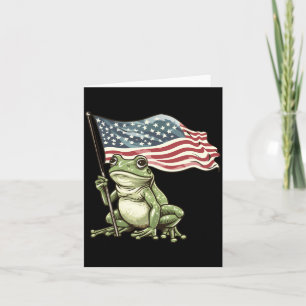 Carte 4 juillet grenouille crapaud Usa drapeau américain
