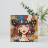 Carte 4 juillet heureuse (Debout devant)