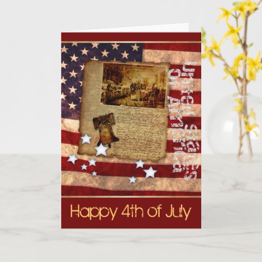 Carte 4 juillet heureux (Fleur jaune)