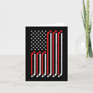 Carte 4 juillet Hockey Stick USA Drapeau Patriotique Hoc