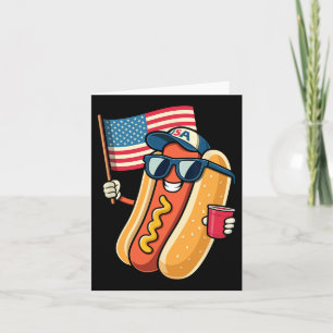 Carte 4 juillet Hotdog Funny Quatrième Juillet Patriotiq