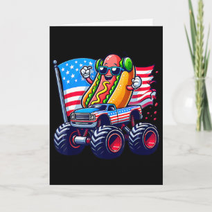 Carte 4 juillet Hotdog Sungles Monster Truck Américain