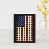 Carte 4 juillet Jello de fraise Usa Drapeau gâteau Homme (Fleur jaune)