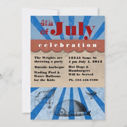 Carte 4 juillet Jour indépendant Barbeque (Devant)