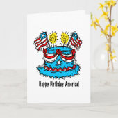 Carte 4 juillet : "Joyeux anniversaire de l'Amériq (Fleur jaune)