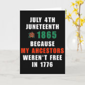 Carte 4 juillet Juneteenth Liberté Ancestrale (Fleur jaune)