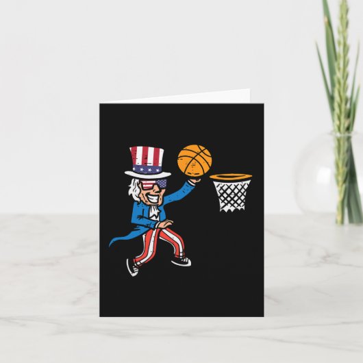 Carte 4 juillet oncle de basket Sam America Hommes garço (Devant)