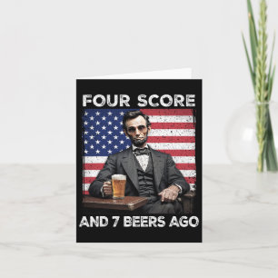 Carte 4 juillet Patriote De Bière Boire Quatre Score Et