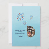 Carte 4 juillet Patriotic Racoon (Dos)