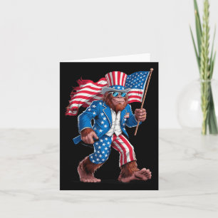 Carte 4 juillet Patriotique American Bigfoot Sasquatch U
