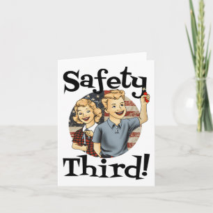Carte 4 juillet Patriotique Fireworks Safety Third Vinta