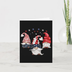 Carte 4 juillet Patriotique Gnomes Funny mignon U améric