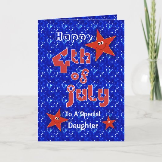 Carte 4 juillet pour fille (Devant)
