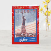 Carte 4 juillet pour la statue de la Liberté des grands- (Fleur jaune)