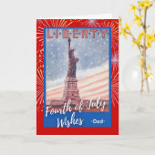 Carte 4 juillet pour Statue de la Liberté de Papa (Fleur jaune)