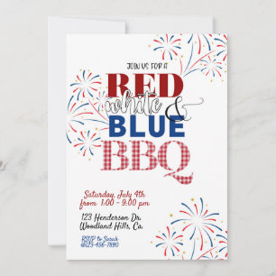 Carte 4 juillet, QUATRIÈME DE JUILLET FÊTE, BBQ