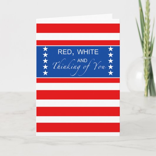Carte 4 juillet Rouge Blanc et Vous Manque (Devant)