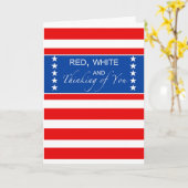 Carte 4 juillet Rouge Blanc et Vous Manque (Fleur jaune)