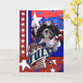 Carte 4 juillet - Shih Tzu - Sadie (Fleur jaune)