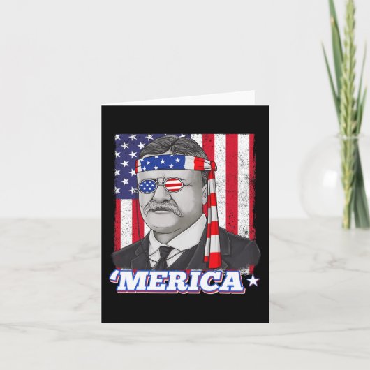 Carte 4 juillet Theodore Roosevelt Merica Patriotique US (Devant)