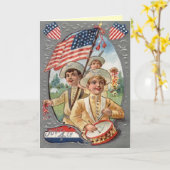 Carte 4 juillet vintage (Fleur jaune)