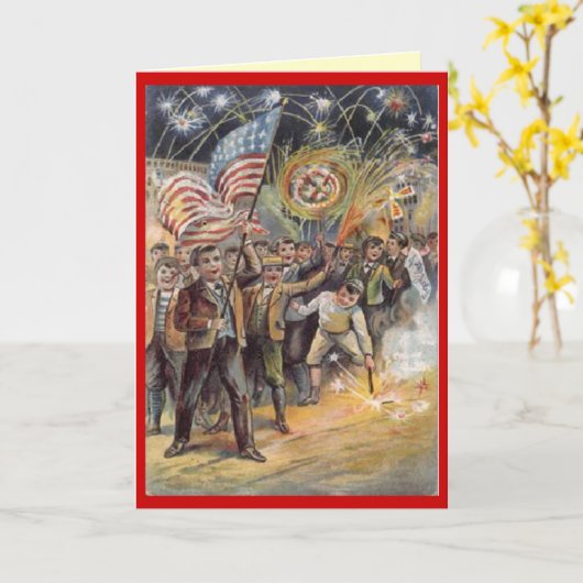 Carte 4 juillet vintage (Fleur jaune)