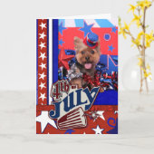 Carte 4 juillet - Yorkie - Jake (Fleur jaune)