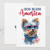 Carte 4 juillet Yorkie Patriotique (Devant / Derrière)