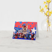 Carte 4 juillet - Yorkie - Vinnie (Fleur jaune)