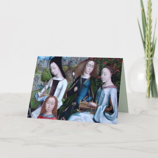 Carte 4 martyrs vierges dans un jardin (détail; M 070) (Devant)