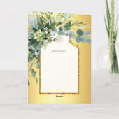 Carte 4 Page OR VERDURE Islamique NIKAH WALIMA Mariage (Dos)
