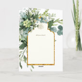 Carte 4 Page OR VERDURE Islamique NIKAH WALIMA Mariage (Dos)