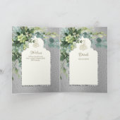 Carte 4 Page Silver GREENERY Islamic NIKAH WALIMA Invita (Intérieur)