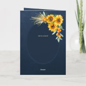 Carte 4 pg d'invitations de BODA espagnol, Blue Sunflowe (Dos)