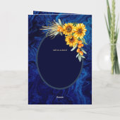 Carte 4 pg d'invitations de BODA espagnol, Blue Sunflowe (Dos)