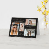 Carte 4 Photo Collage Gold Félicitations Diplômé (Fleur jaune)