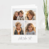 Carte 4 Photo Collage Texte Script Tendance - Gris Blanc (Devant)