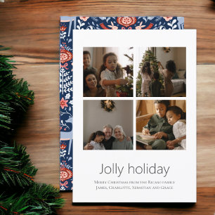 Carte 4 Photo Jolly Holiday Nordic Motif Noël