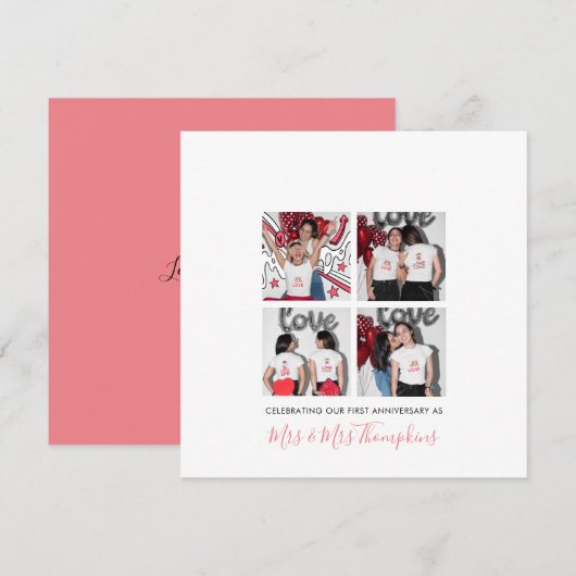 Carte 4 photo LGBT Lesbian Love Wife Premier Anniversair (Devant / Derrière)