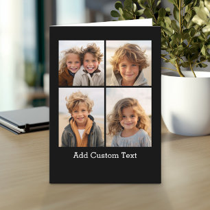 Carte 4 photos en collage - vous pouvez changer la coule