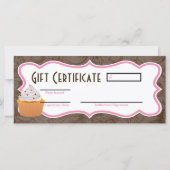 Carte 4"x9" Certificat cadeau Coupe gâteaux boulangerie (Dos)