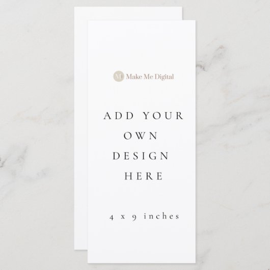 Carte 4 x 9 pouces Ajouter votre propre programme/menu d (Devant / Derrière)