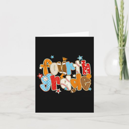 Carte 4e année garçons de baseball de baseball de baseba (Devant)