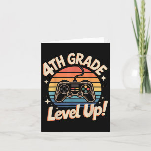 Carte 4e année Niveau déverrouillé Gamer Retour à l'écol